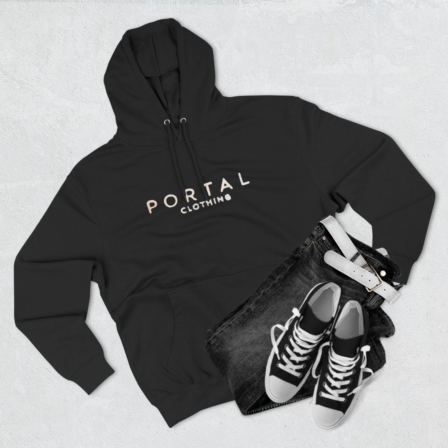 Three-Panel Fleece Pullover Hoodie | Portal Clothing